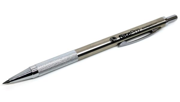 Minenbleistift mit Werbung, komplett aus Metall